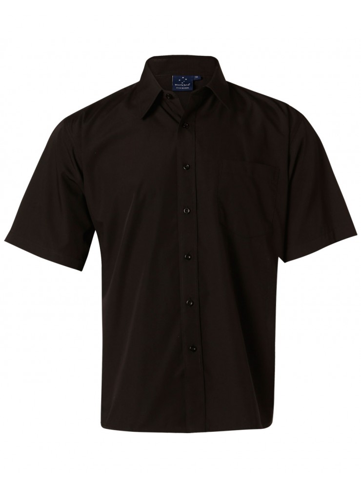 BS01S Men's Poplin Short Sleeve Business Shirt