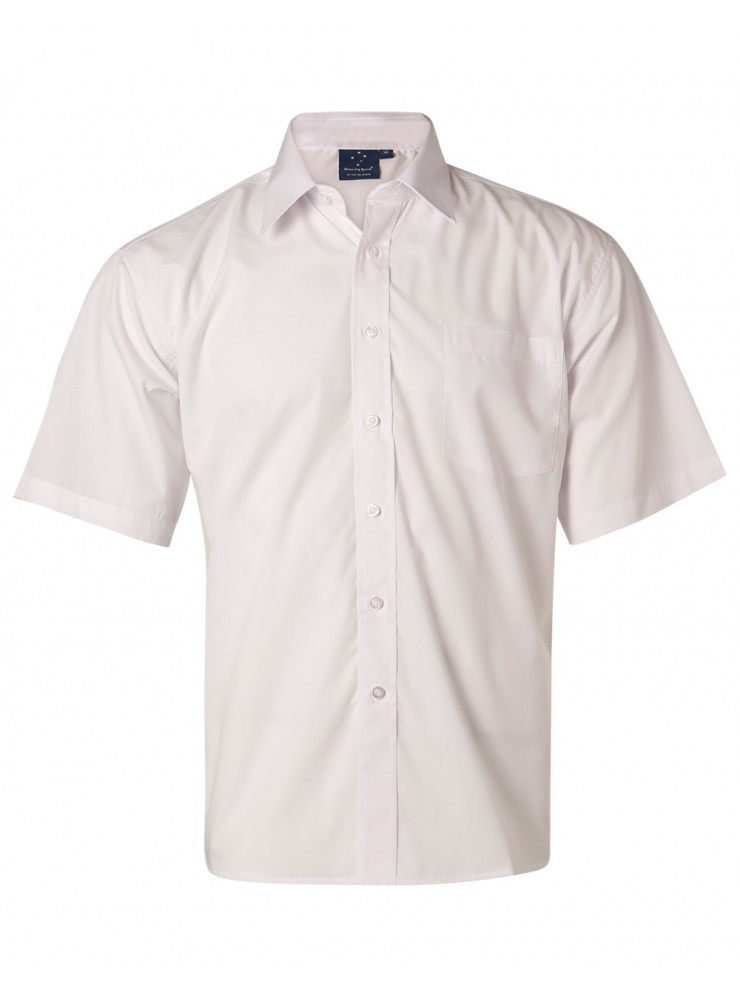 BS01S Men's Poplin Short Sleeve Business Shirt