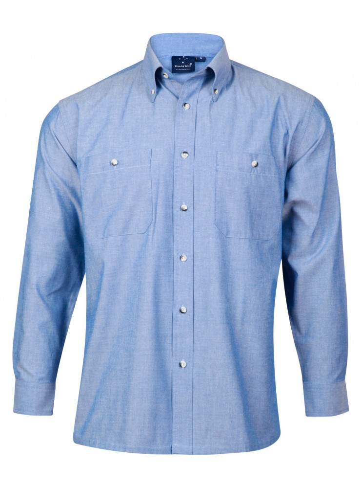 BS03L Men's Chambray Long Sleeve