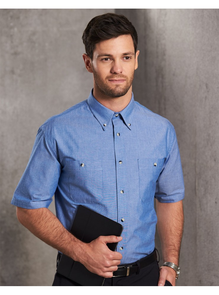 BS03S Men's Chambray Short Sleeve