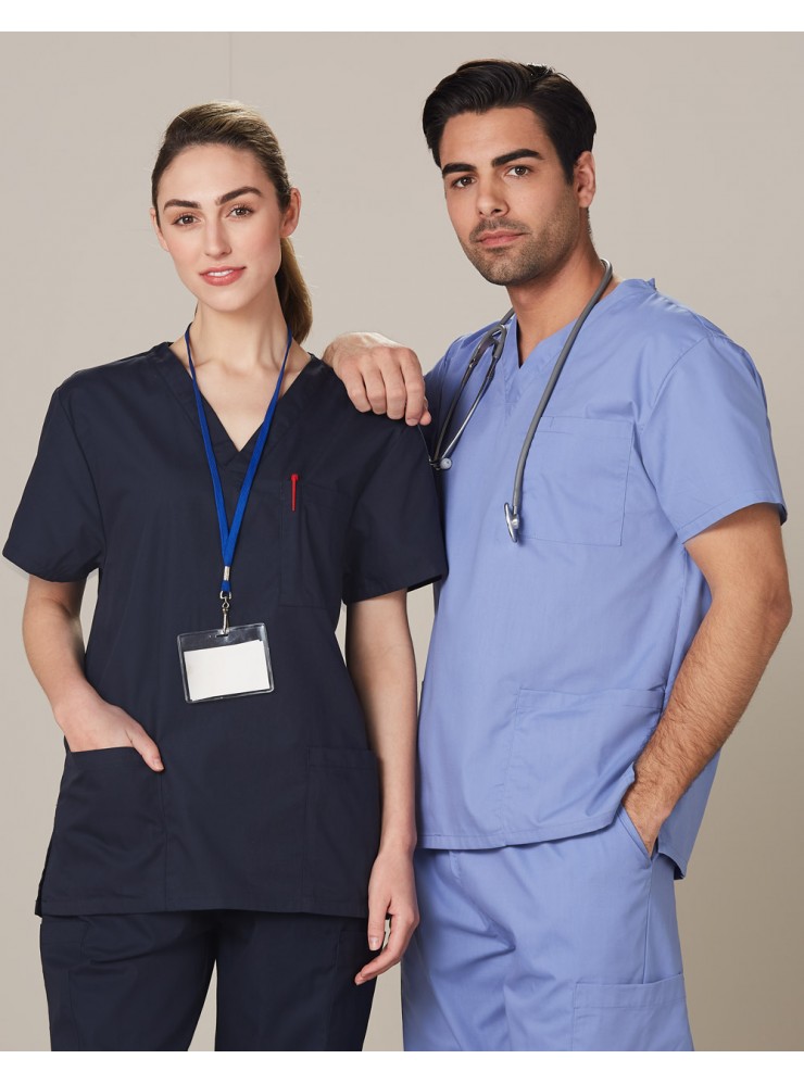 M7630 Unisex Scrubs Short Sleeve Tunic Top