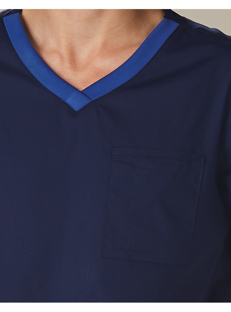 M7650 MENS V-NECK CONTRAST TRIM SCRUB TOP