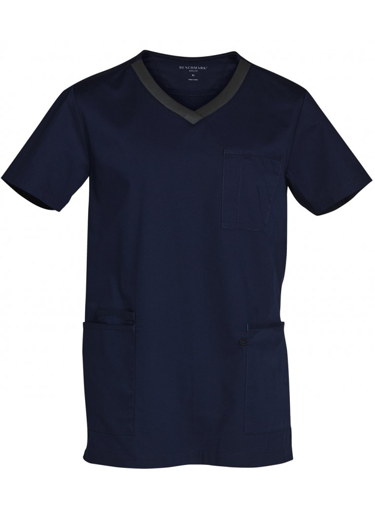 M7650 MENS V-NECK CONTRAST TRIM SCRUB TOP