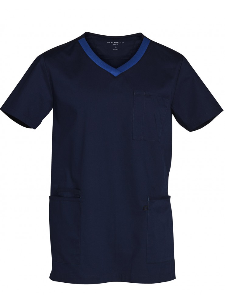 M7650 MENS V-NECK CONTRAST TRIM SCRUB TOP