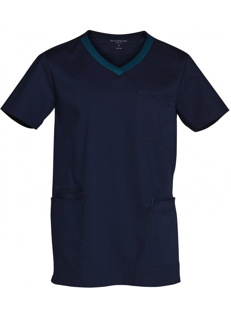 M7650 MENS V-NECK CONTRAST TRIM SCRUB TOP