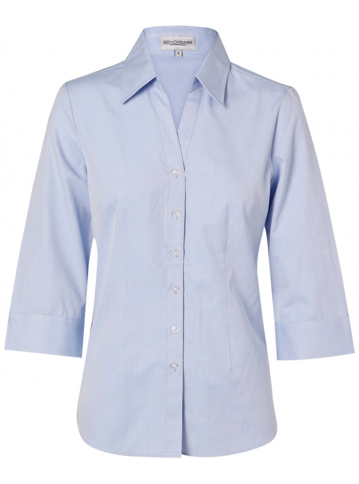 M8013 Women's Fine Chambray 3/4 Sleeve Shirt