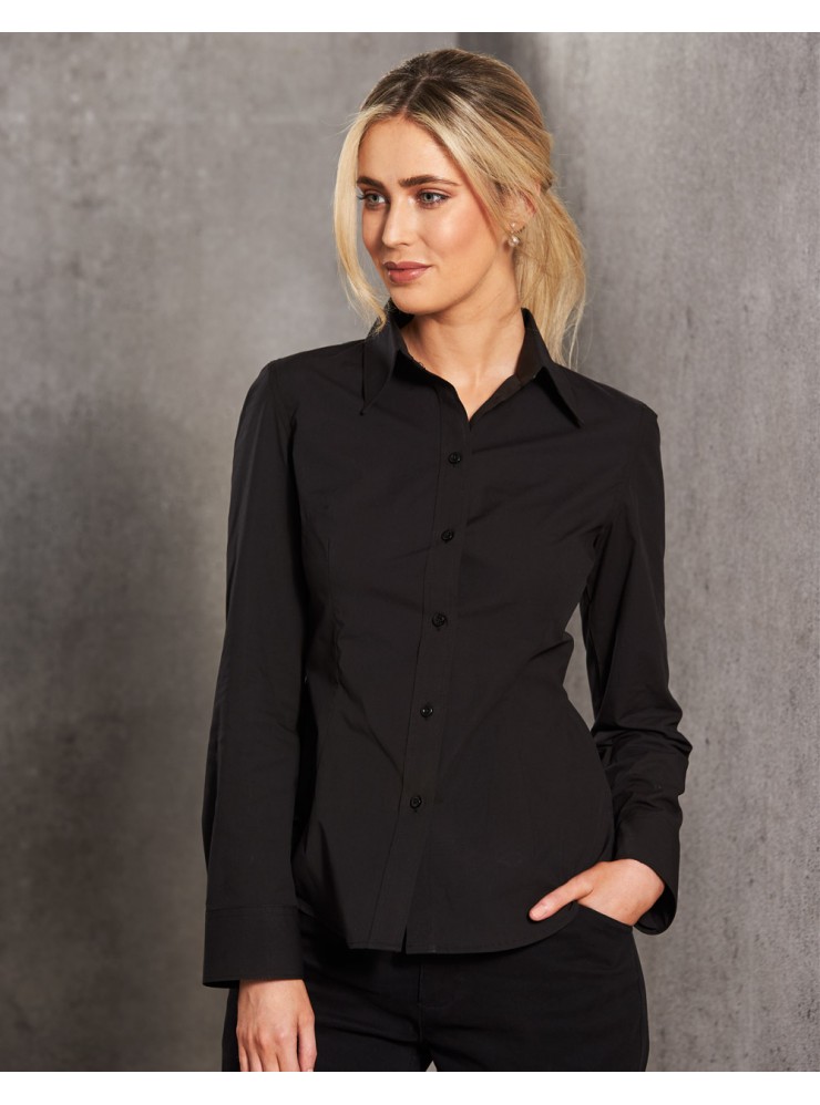 M8020L Women's Cotton/Poly Stretch Long Sleeve Shirt