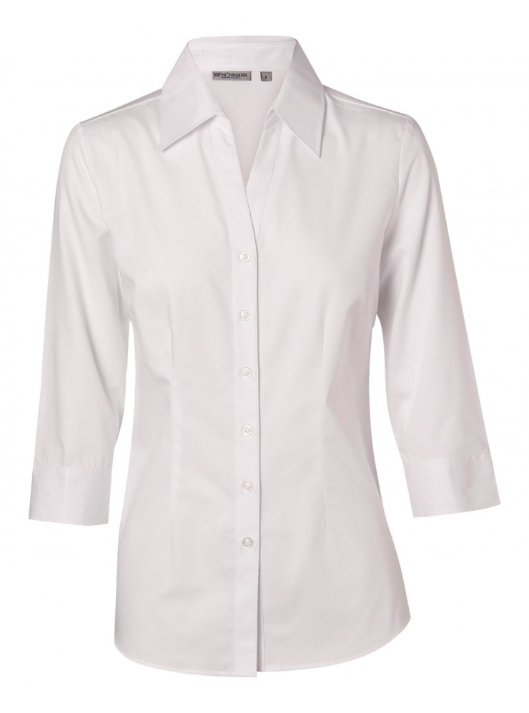 M8020Q Women's Cotton/Poly Stretch 3/4 Sleeve Shirt