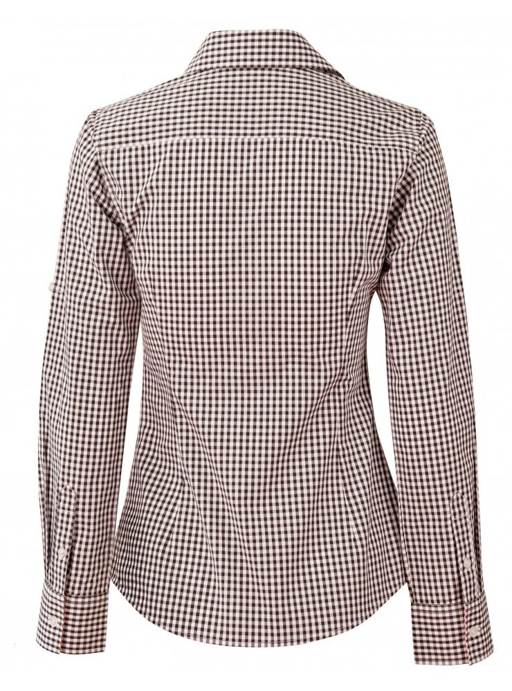 M8330L Ladies' Gingham Check Long Sleeve Shirt