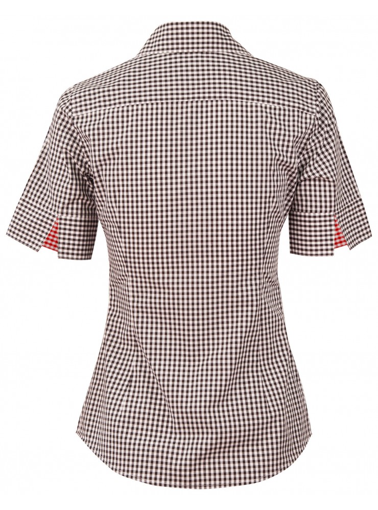 M8330S Ladies' Gingham Check Short Sleeve Shirt