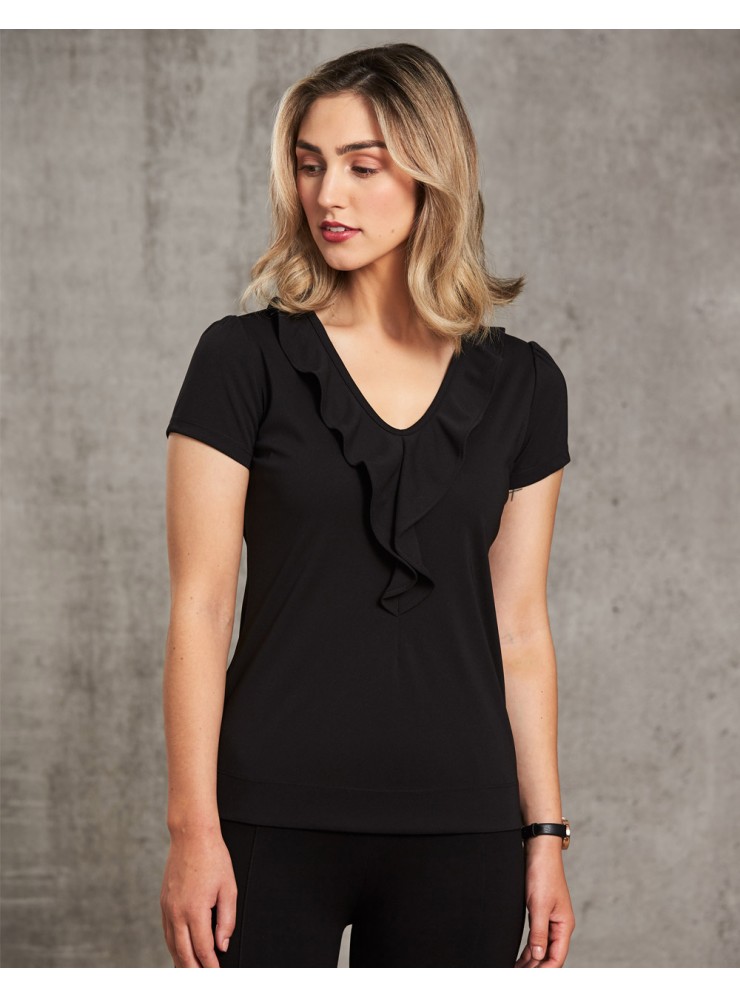 M8820 Women's Ruffle Front Blouse