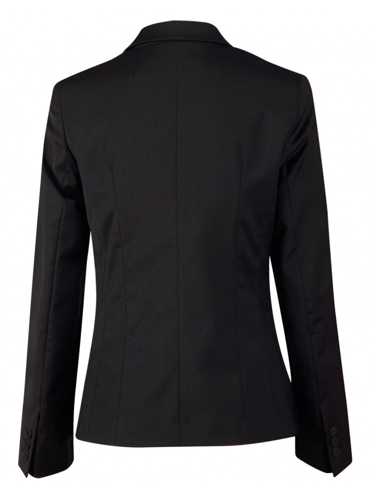 M9201 Ladies' Wool Blend Stretch One Button Cropped Jacket