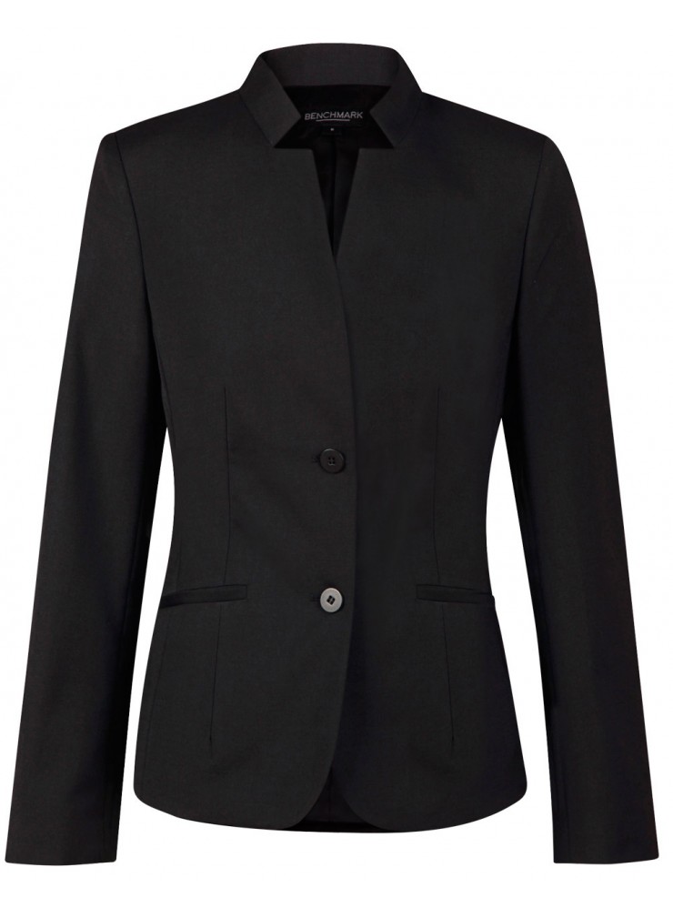 M9202 Ladies' Wool Blend Stretch Reverse Lapel Jacket