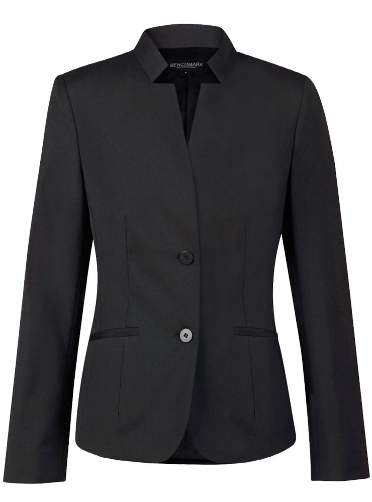 M9202 Ladies' Wool Blend Stretch Reverse Lapel Jacket