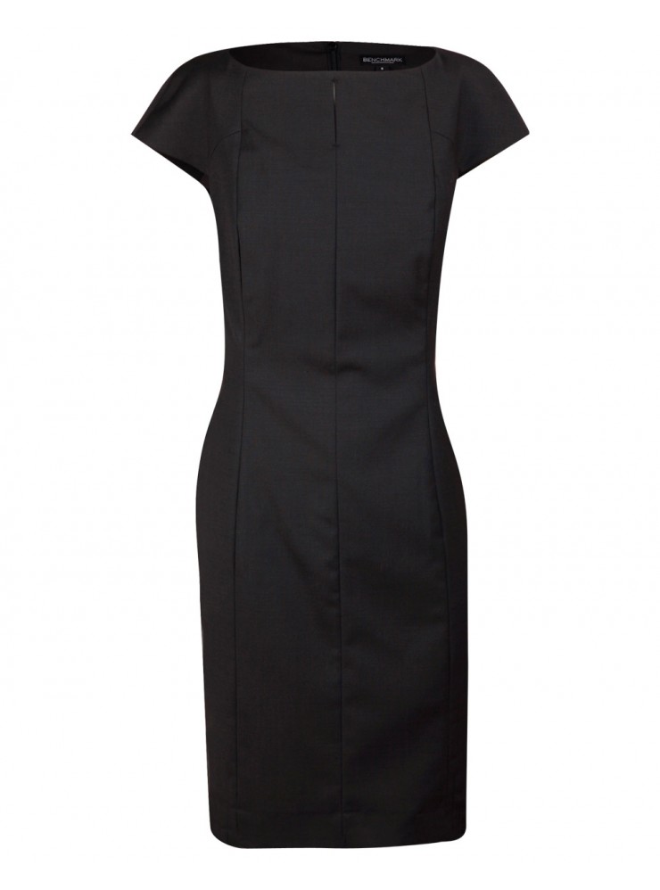 M9281 Ladies' Wool Blend Stretch Cap Sleeve Dress