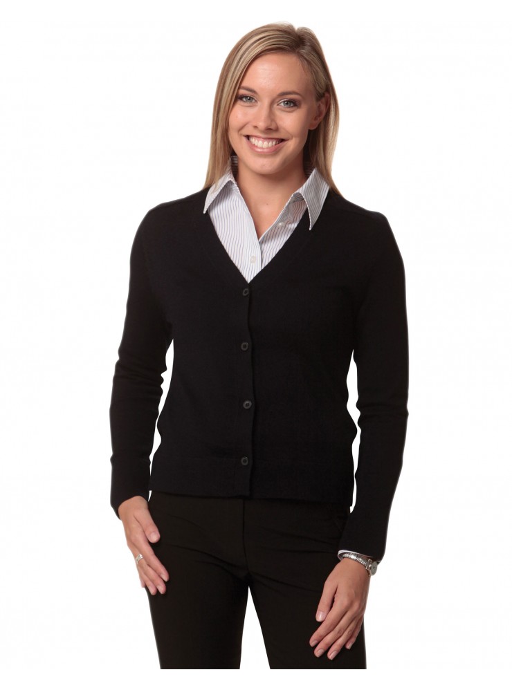 M9602 Women's V-Neck Long Sleeve Cardigan