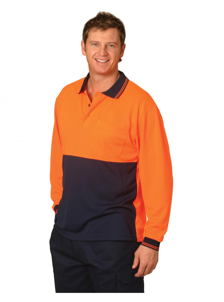 SW05CD High Visibility Long Sleeve Polo