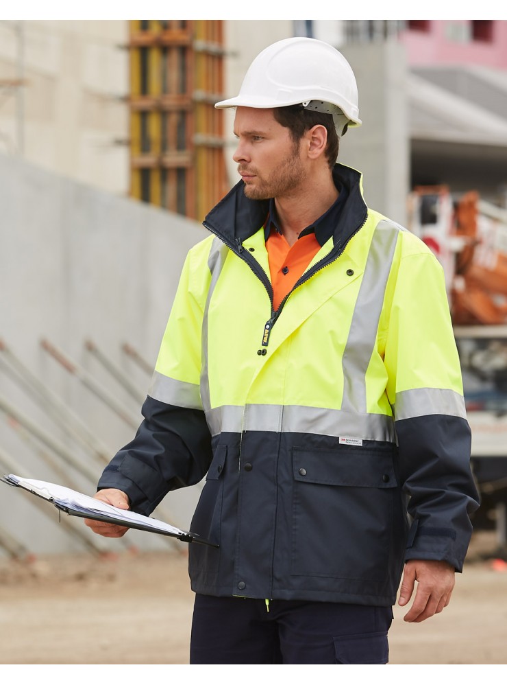 SW18A HI-VIS SAFETY JACKET WITH MESH LINING & 3M TAPES