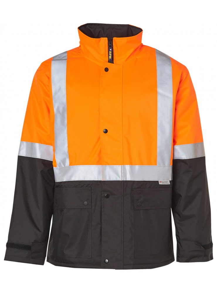 SW28A HI-VIS TWO TONE RAIN PROOF JACKET WITH QUILT LINING