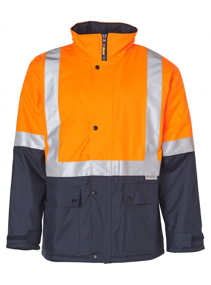 SW28A HI-VIS TWO TONE RAIN PROOF JACKET WITH QUILT LINING