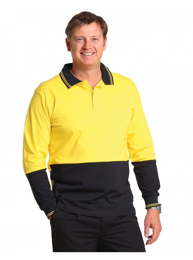 SW36 Cotton Jersey two tone Long Sleeve Safety Polo