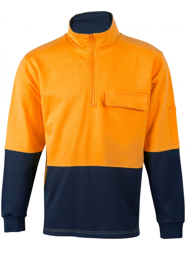 SW47 HI-VIS TWO TONE COTTON FLEECY SWEAT