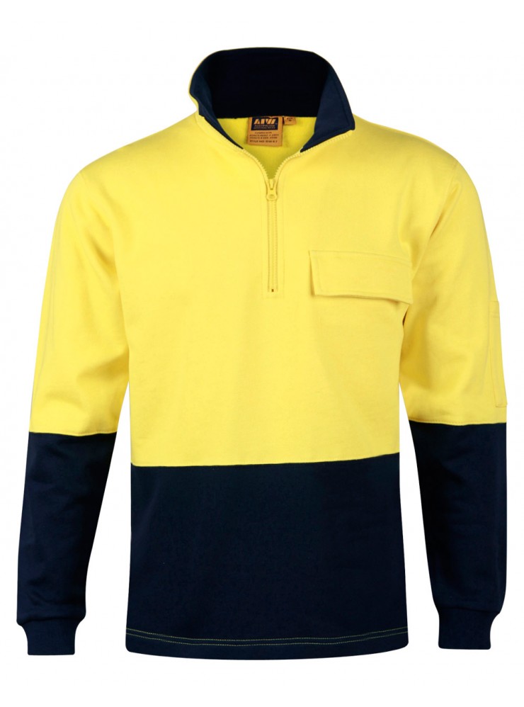 SW47 HI-VIS TWO TONE COTTON FLEECY SWEAT