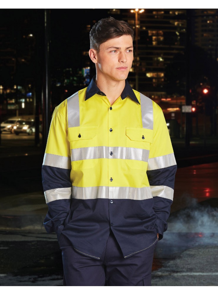 SW70 biomotion day/night light weight safety shirt with x back tape configuration