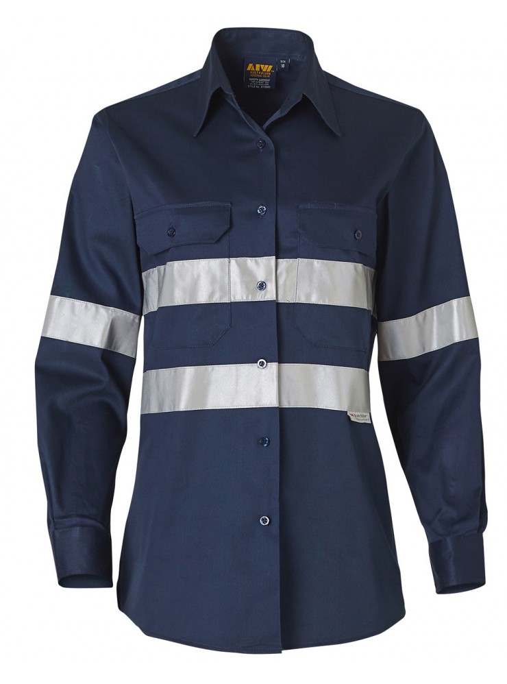 WT08HV WOMEN'S COTTON DRILL WORK SHIRT WITH 3M TAPES